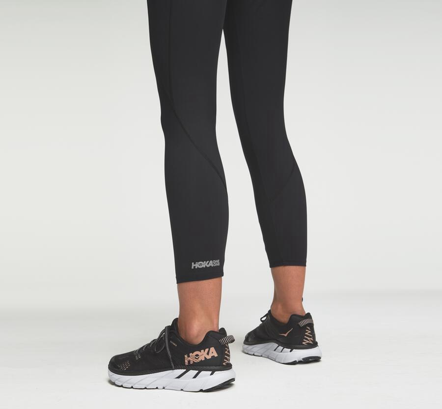 Pantalones Hoka One One Mujer Negros - Performance Crop Tight - USOL54168